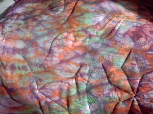 the back of the quilt John Cardin dyed fabric